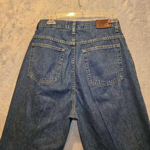 L.L. Bean Blue Jeans Womens 12 straight leg High Rise medium wash Mom all cotton - Picture 3 of 11